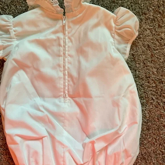 C.I. Castro White Baby Bubble Romper with Pink Ribbon Details - Picture 4 of 4